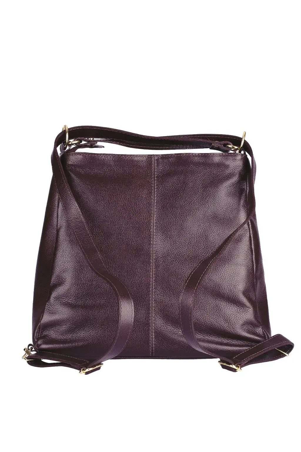 Bolsa mochila de couro liso Érica - Enluaze