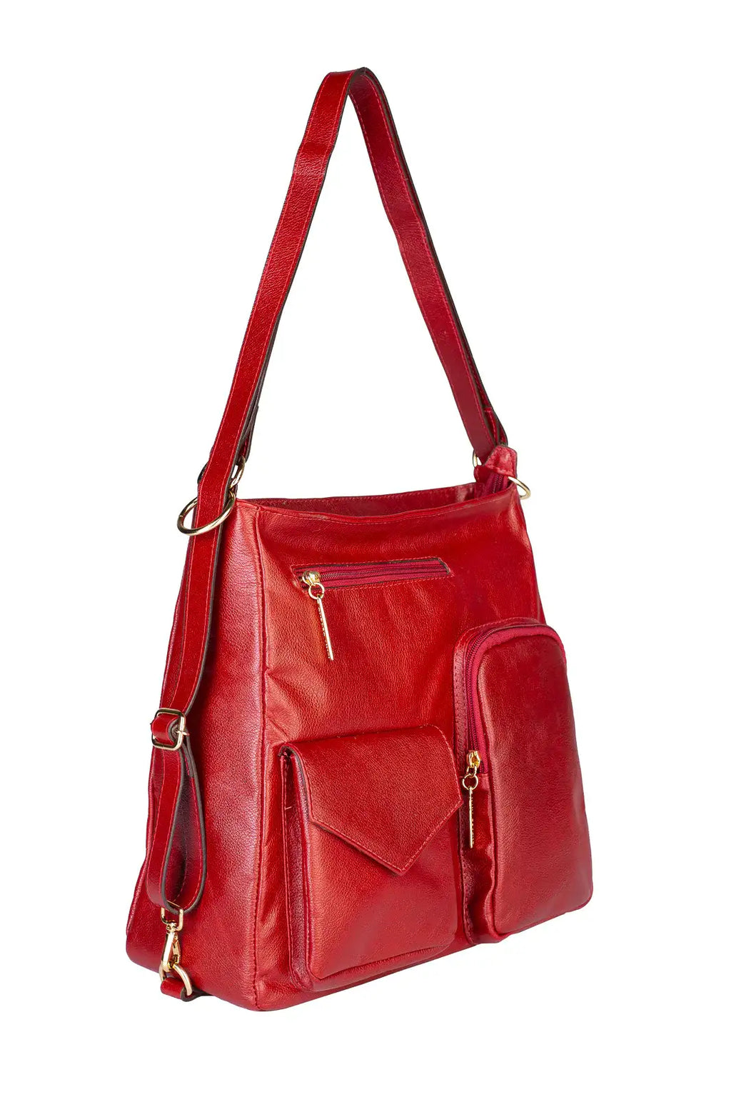 Bolsa mochila de couro liso Érica - Enluaze