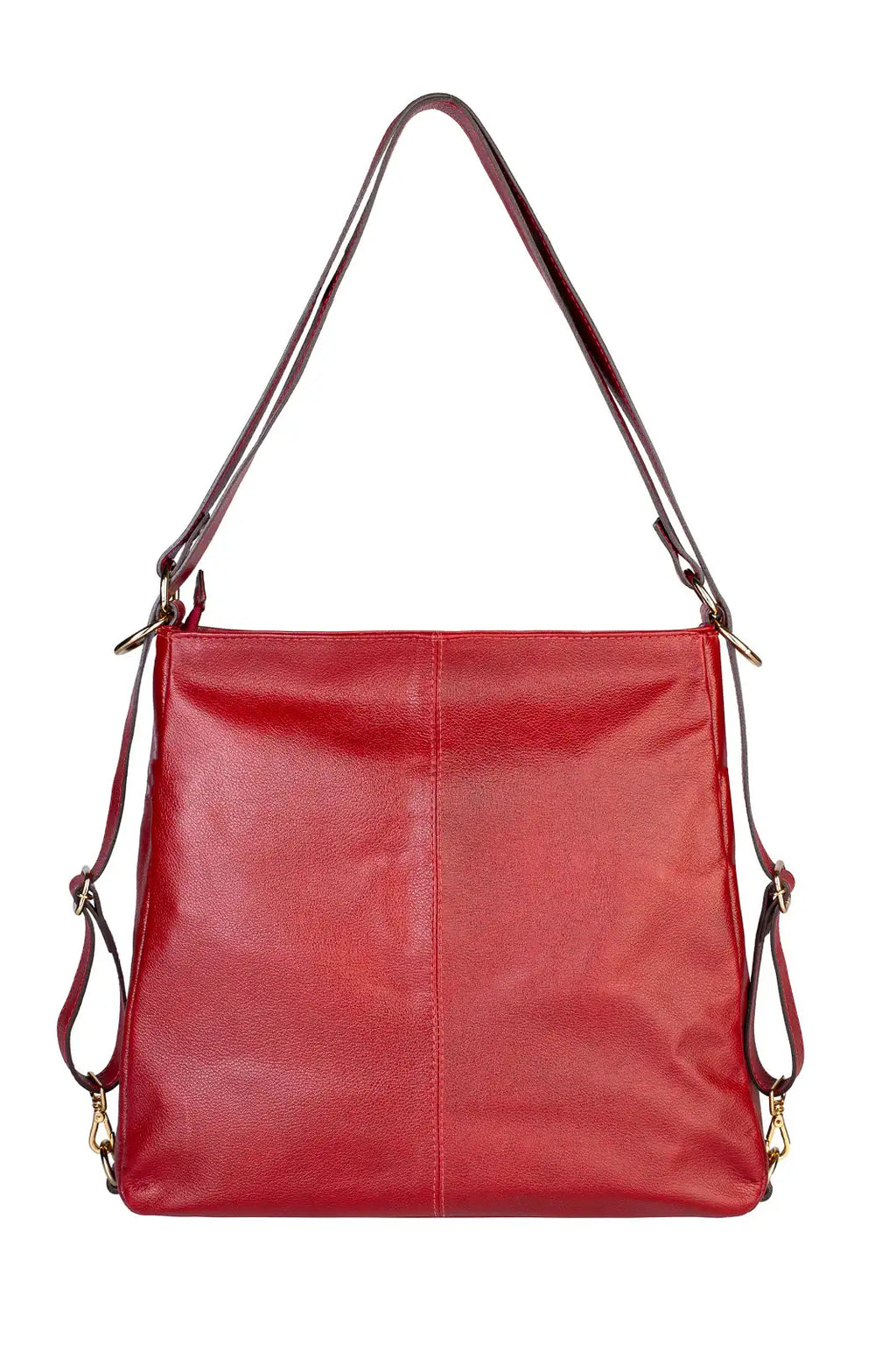 Bolsa mochila de couro liso Érica - Enluaze