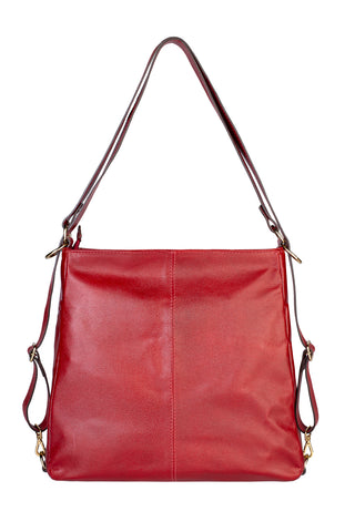 Bolsa mochila de couro liso Érica