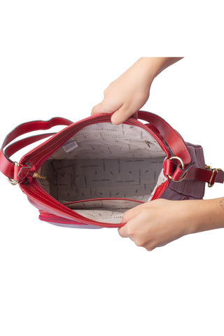 Bolsa mochila de couro liso Érica