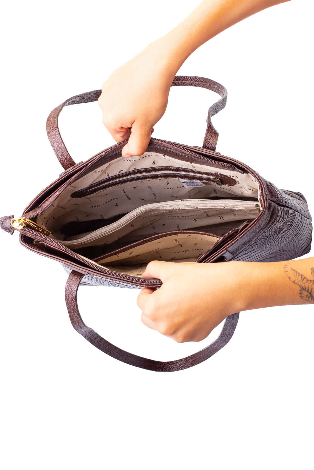 Bolsa de couro croco Abigail - Enluaze