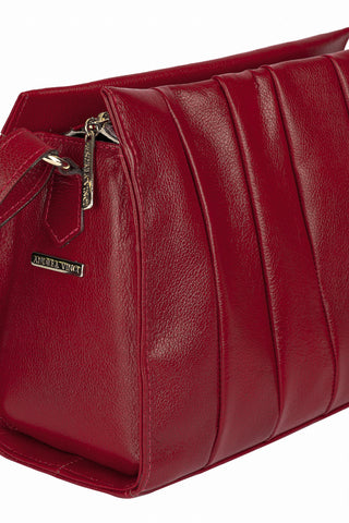 Bolsa de couro liso tiracolo Barbara