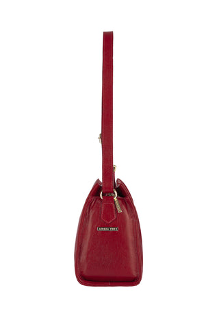 Bolsa de couro liso tiracolo Barbara