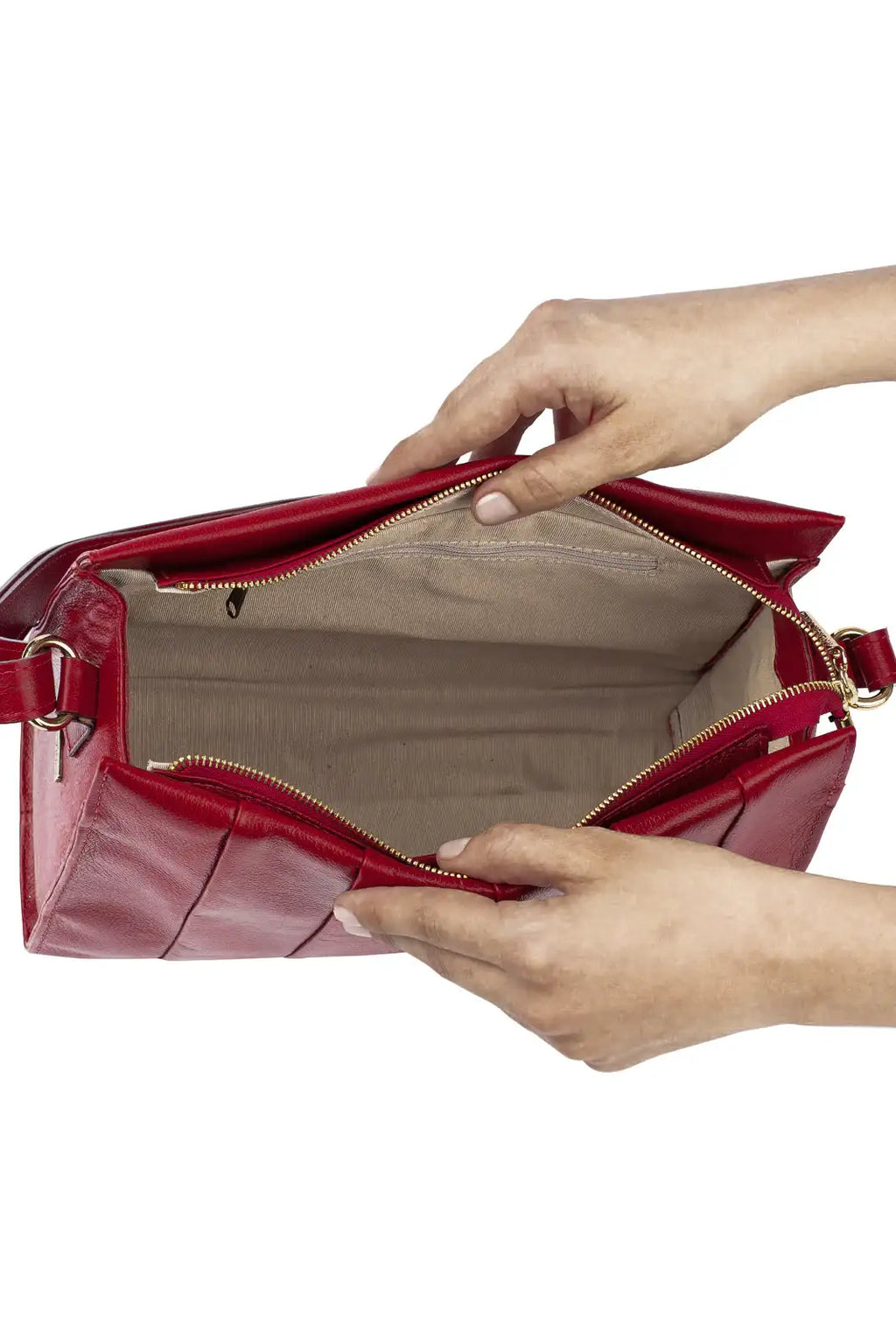 Bolsa de couro liso tiracolo Barbara - Enluaze