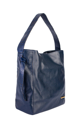Bolsa sacola de ombro em couro croco Mara - Enluaze - Bolsas e Mochilas em Couro Legítimo - Andrea Vinci