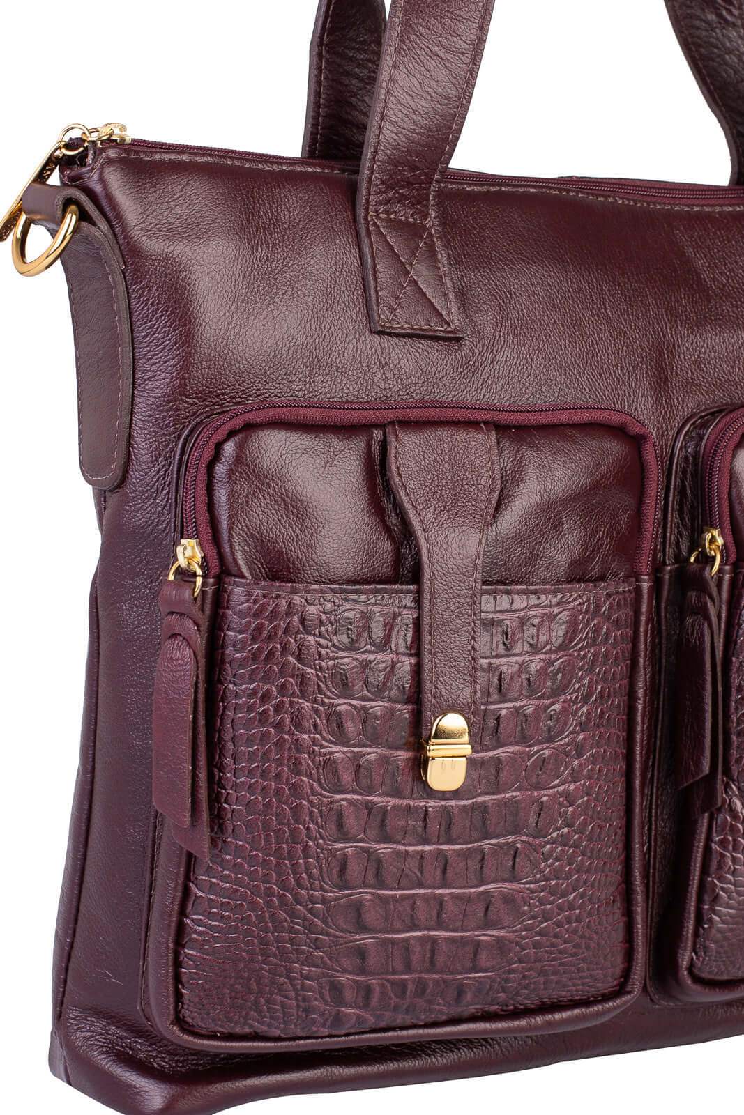 Bolsa/Pasta para notebook de couro croco Jaque - Enluaze