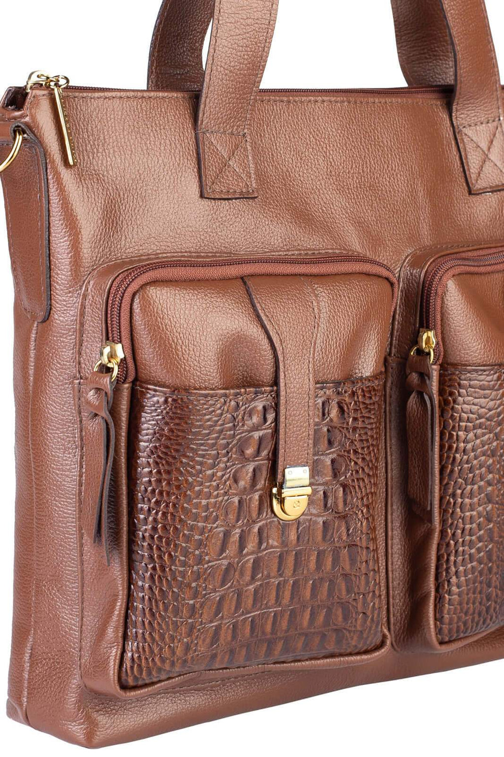 Bolsa/Pasta para notebook de couro croco Jaque - Enluaze