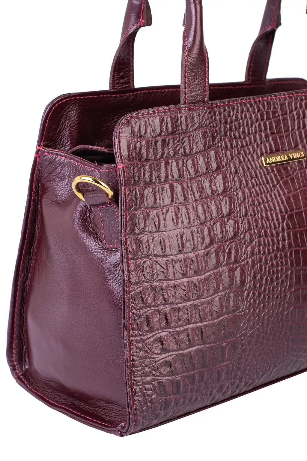 Bolsa de couro croco estruturada Emili - Enluaze