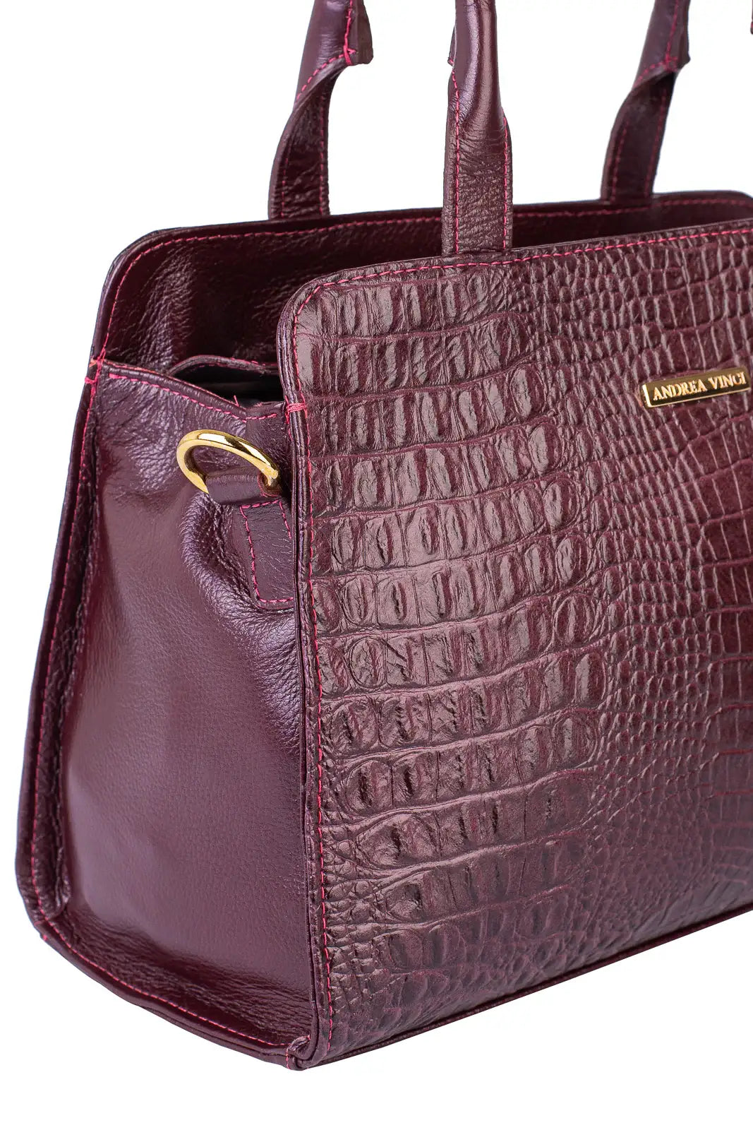 Bolsa de couro croco estruturada Emili - Enluaze