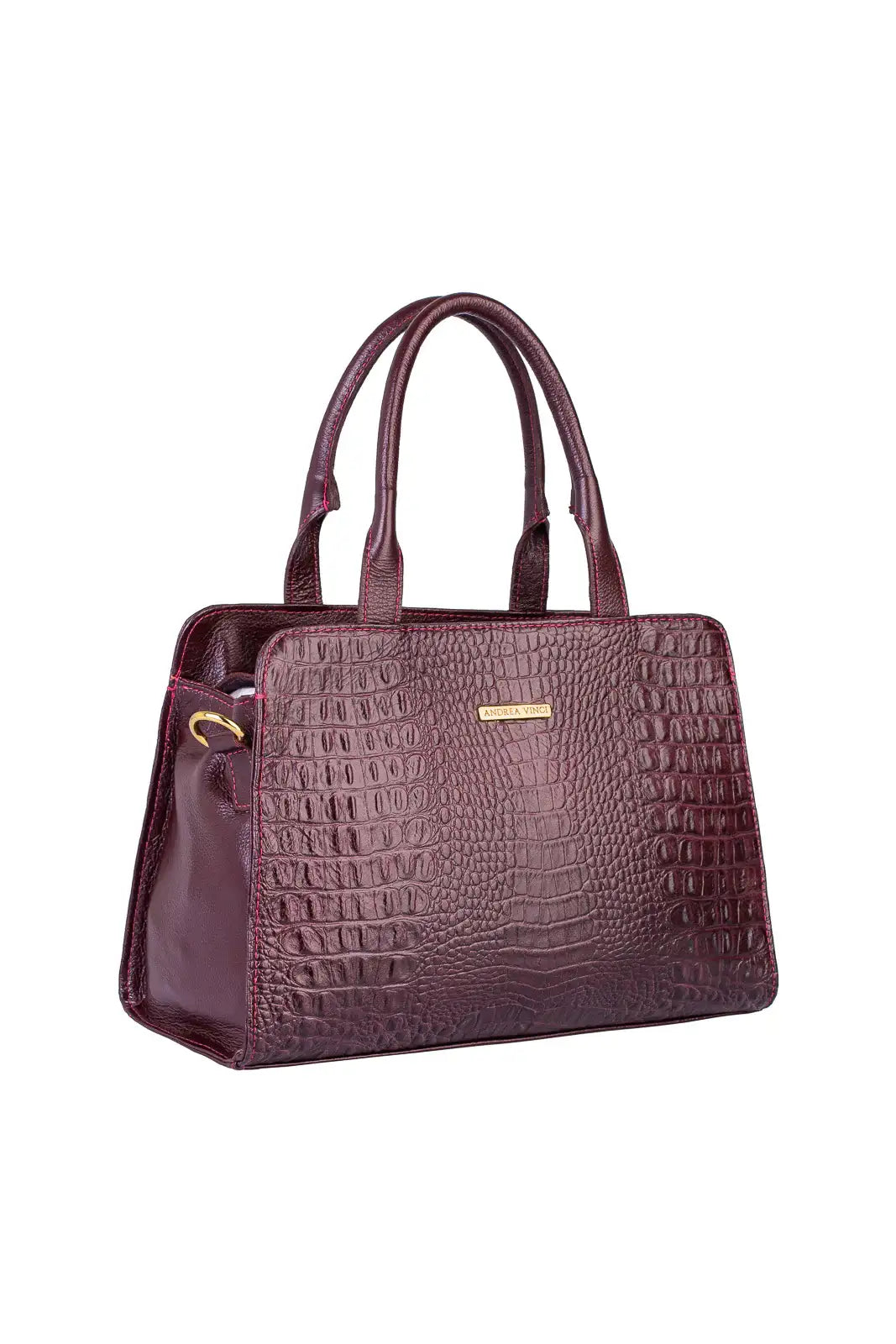 Bolsa de couro croco estruturada Emili - Enluaze