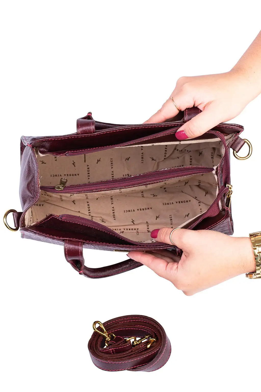 Bolsa de couro croco estruturada Emili - Enluaze