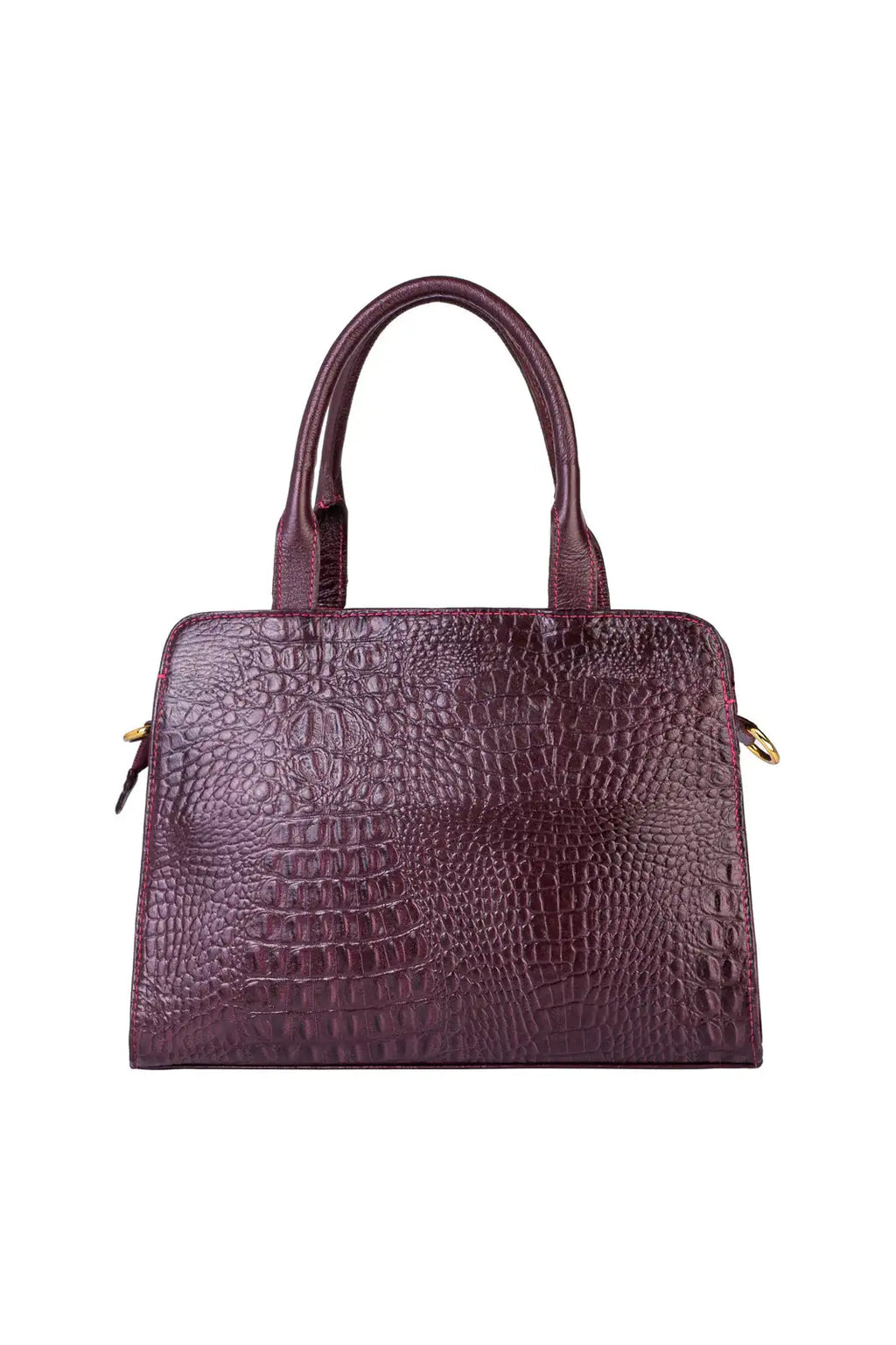 Bolsa de couro croco estruturada Emili - Enluaze