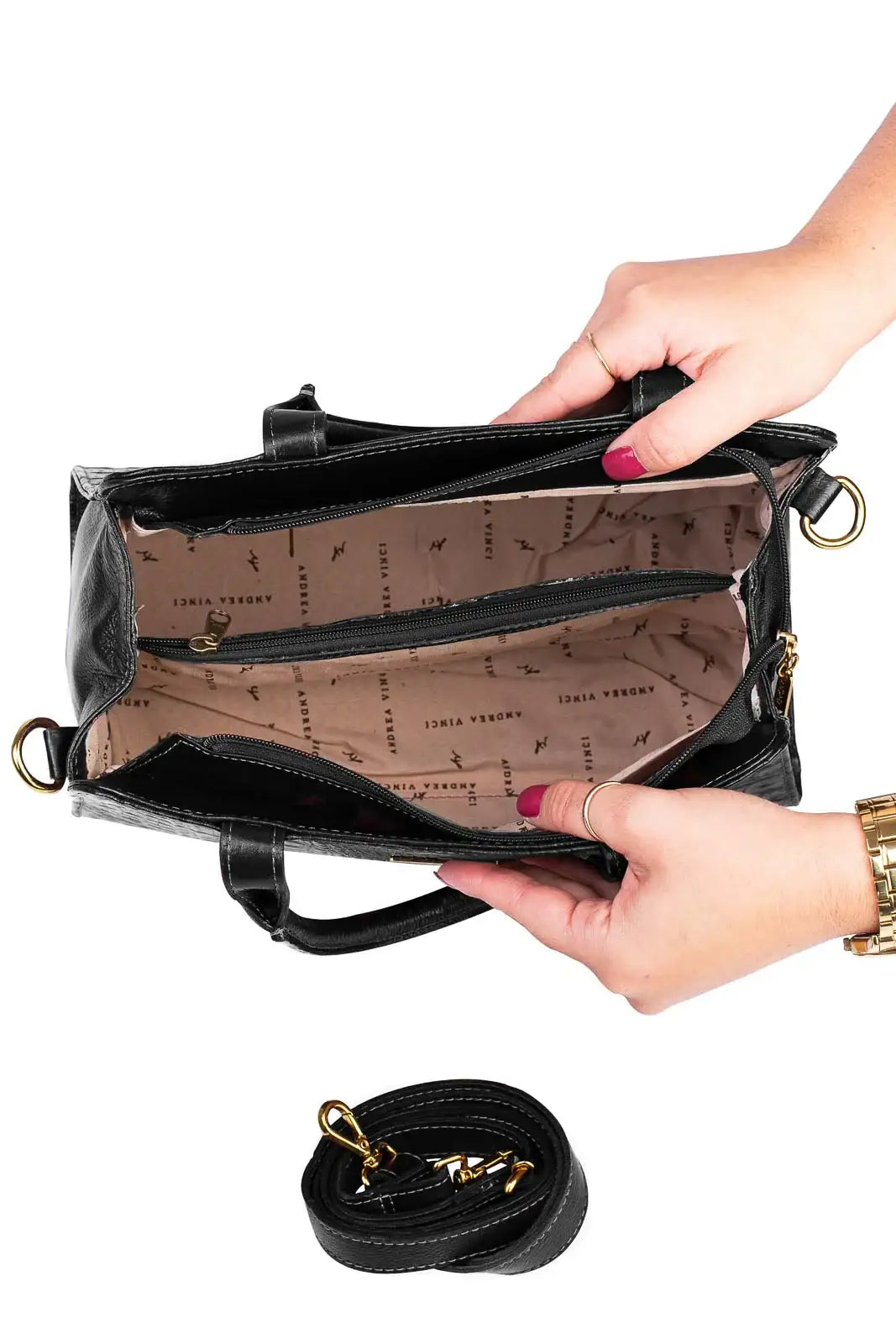 Bolsa de couro croco estruturada Emili - Enluaze