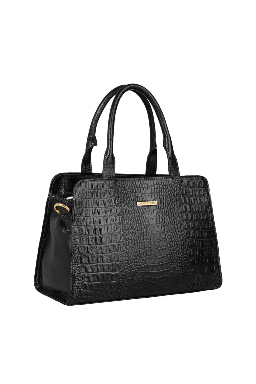 Bolsa de couro croco estruturada Emili - Enluaze