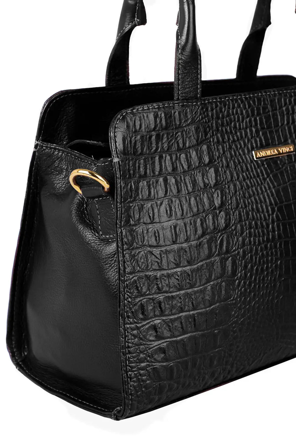 Bolsa de couro croco estruturada Emili - Enluaze
