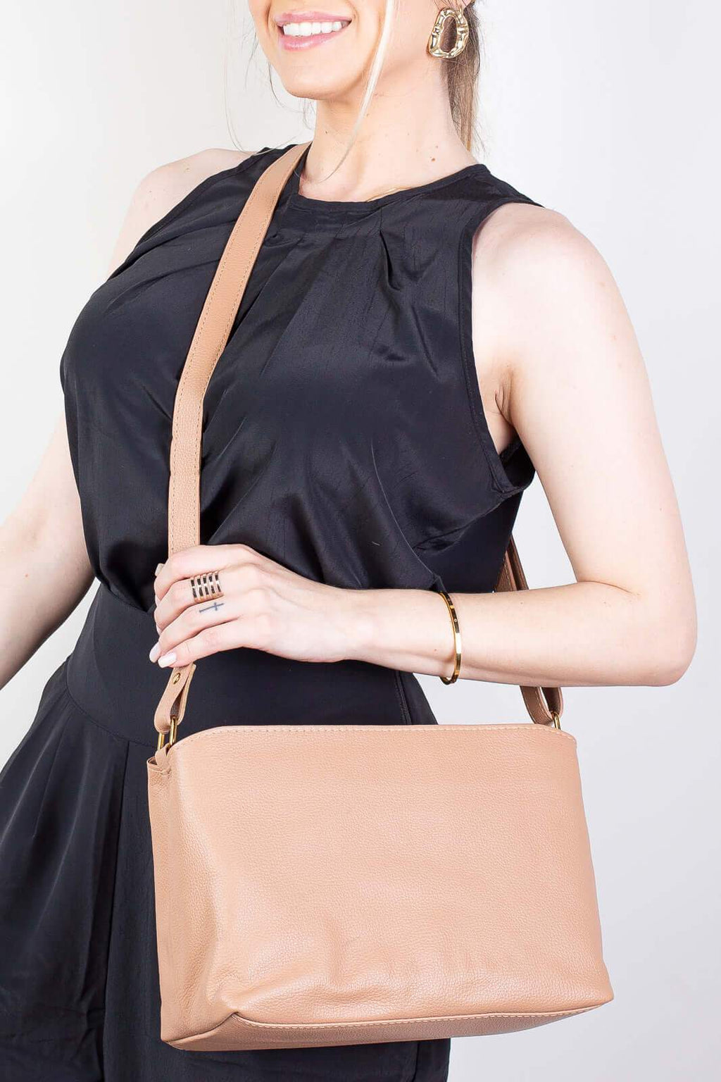 Bolsa de couro liso Evelyn - Enluaze