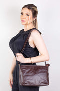 Bolsa de couro liso Evelyn - Enluaze