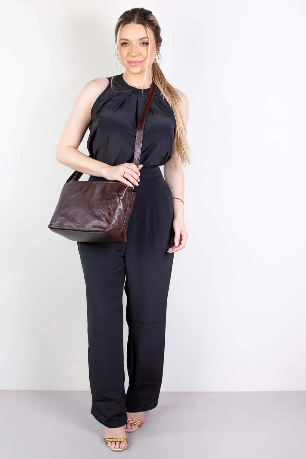 Bolsa de couro liso Evelyn - Enluaze