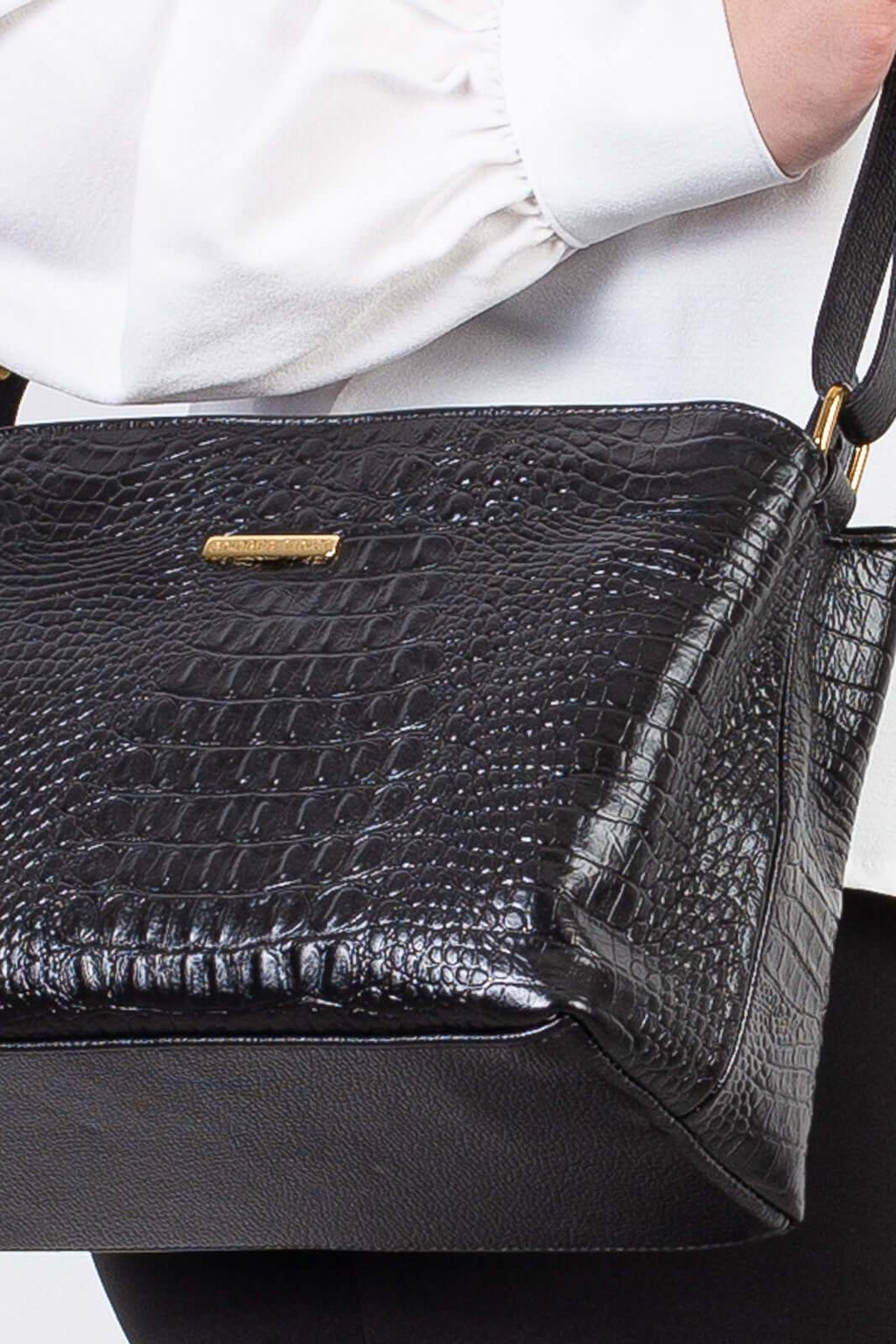 Bolsa de couro croco Evelyn - Enluaze