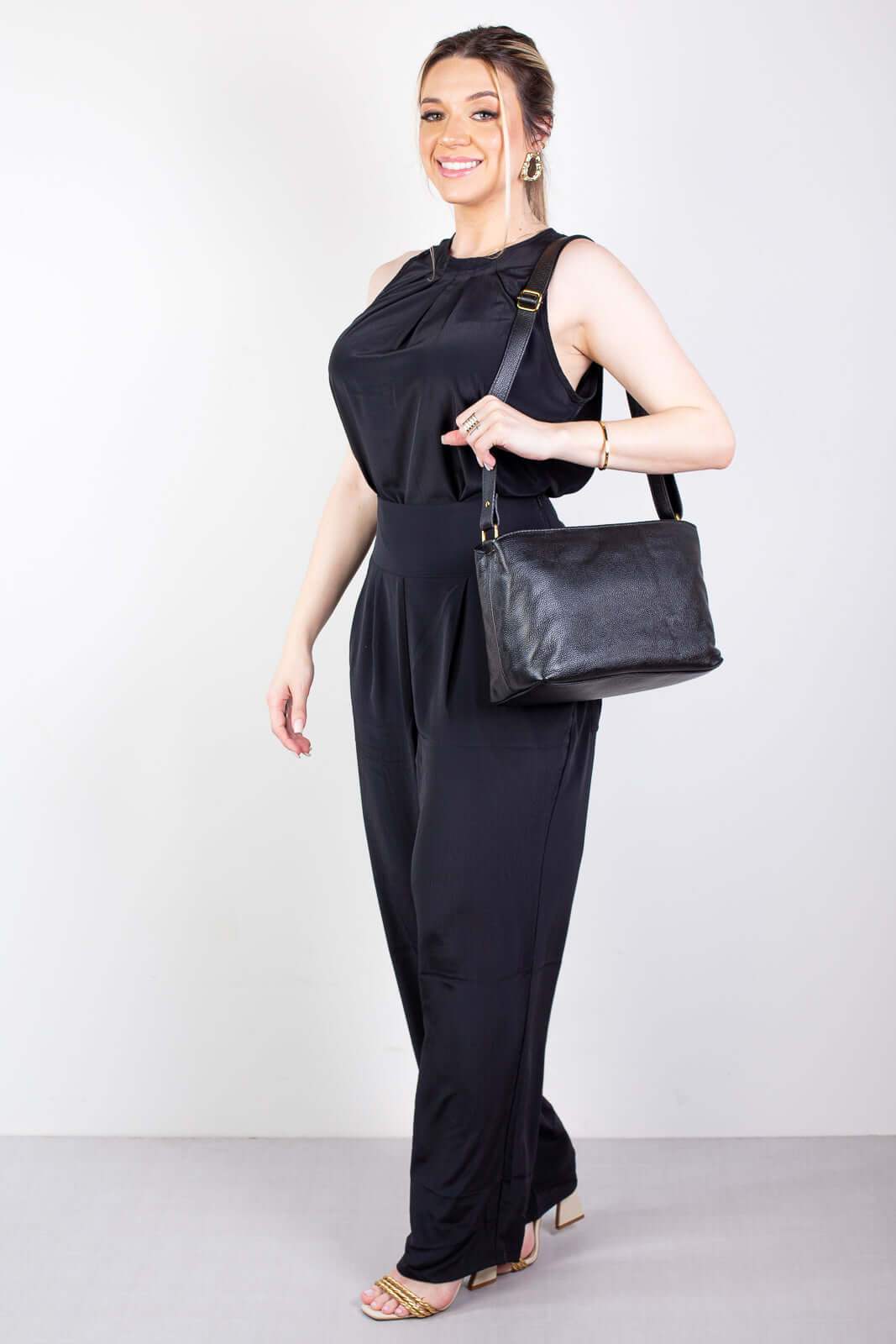 Bolsa de couro liso Evelyn - Enluaze