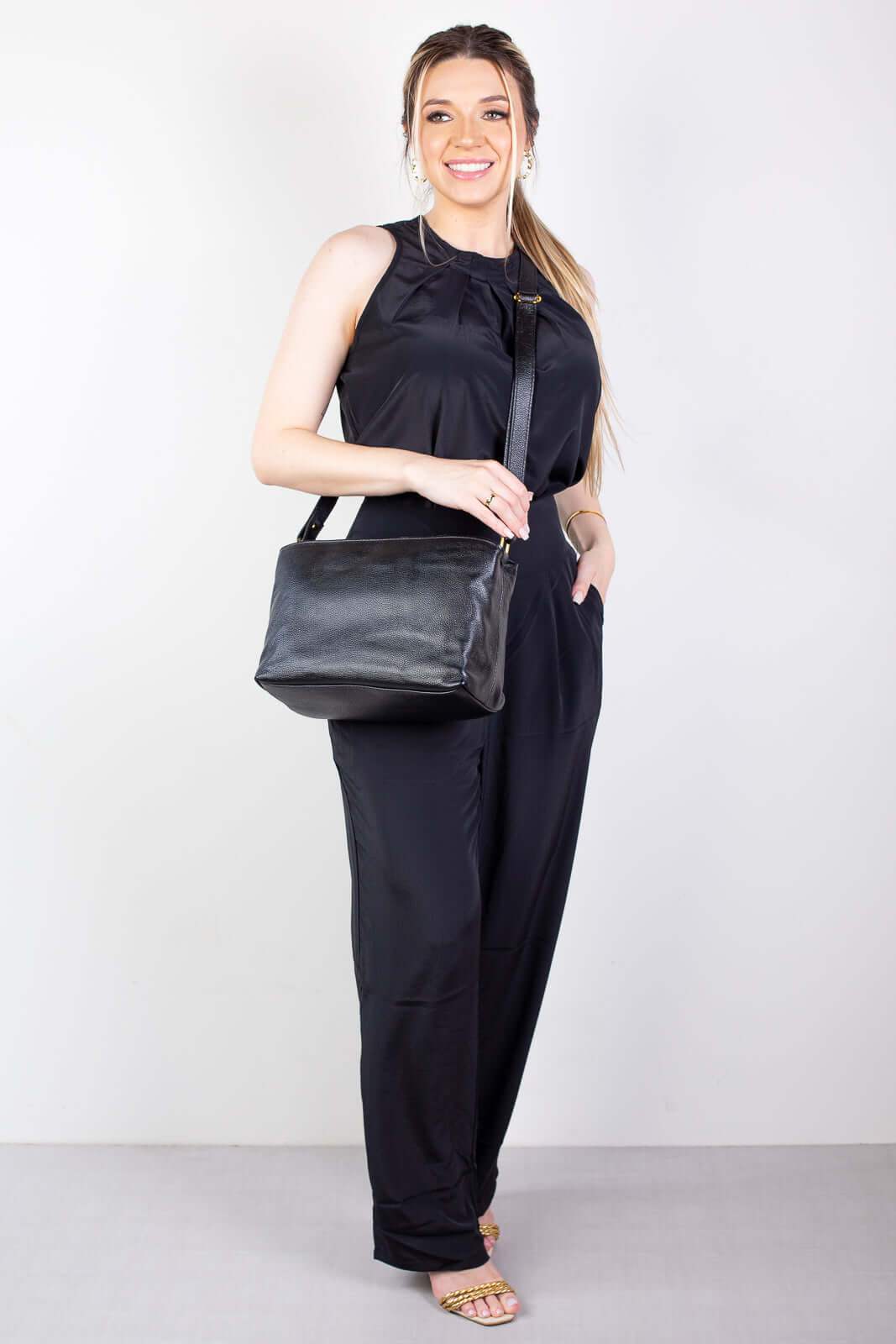 Bolsa de couro liso Evelyn - Enluaze