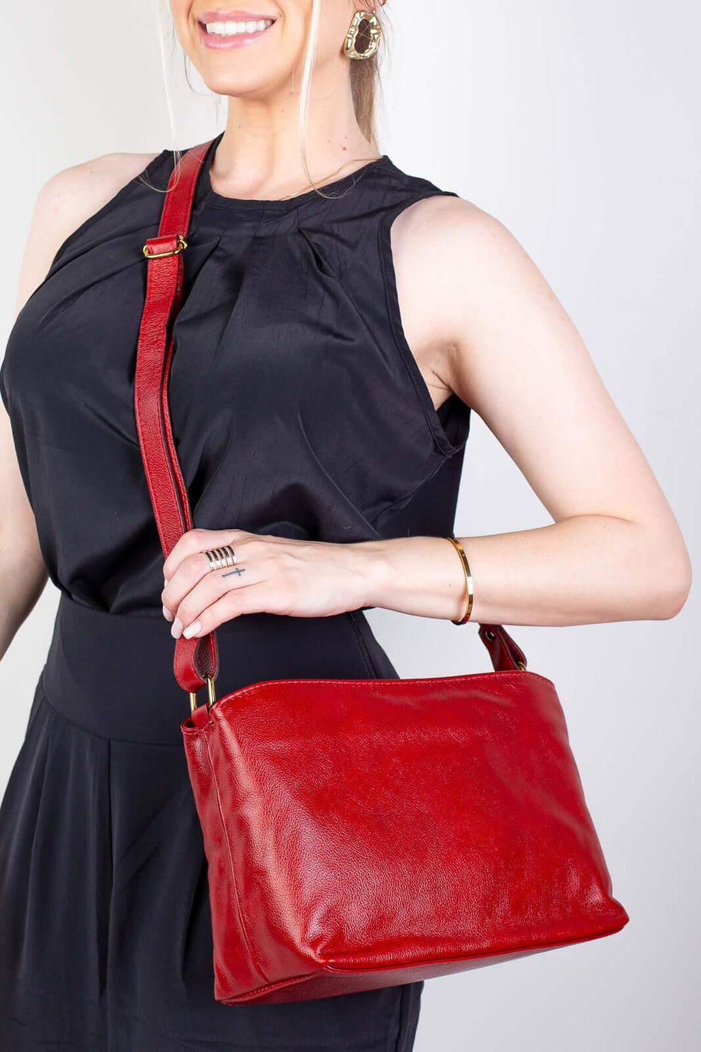 Bolsa de couro liso Evelyn - Enluaze