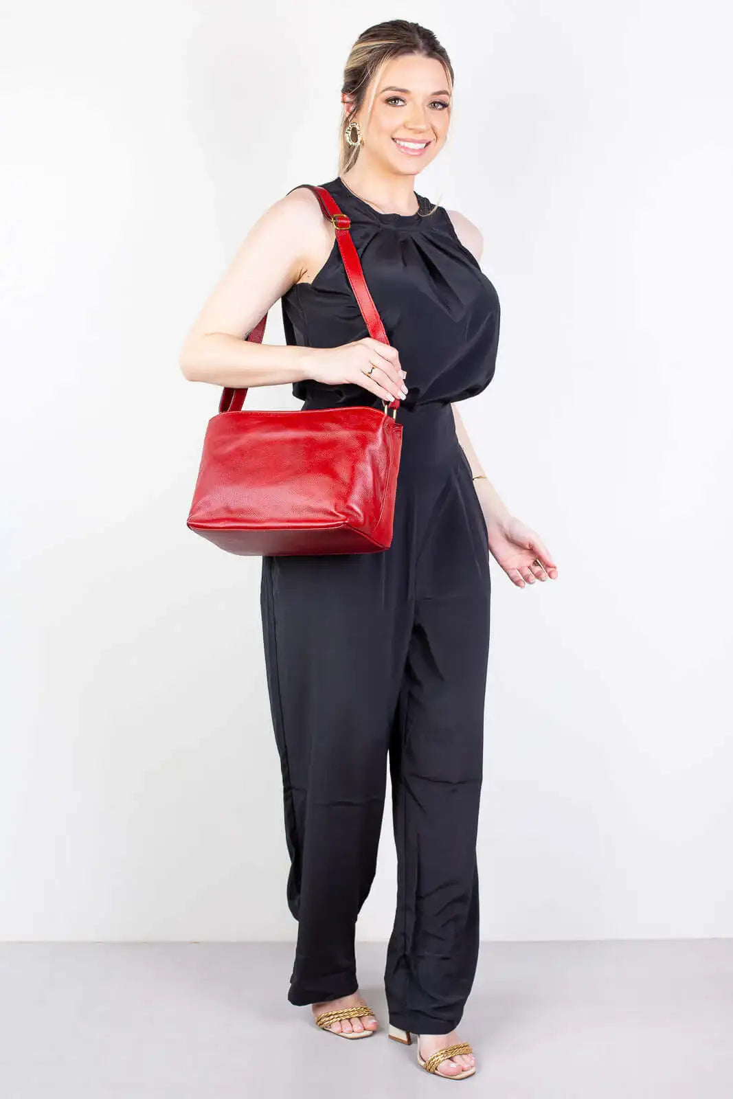 Bolsa de couro liso Evelyn - Enluaze