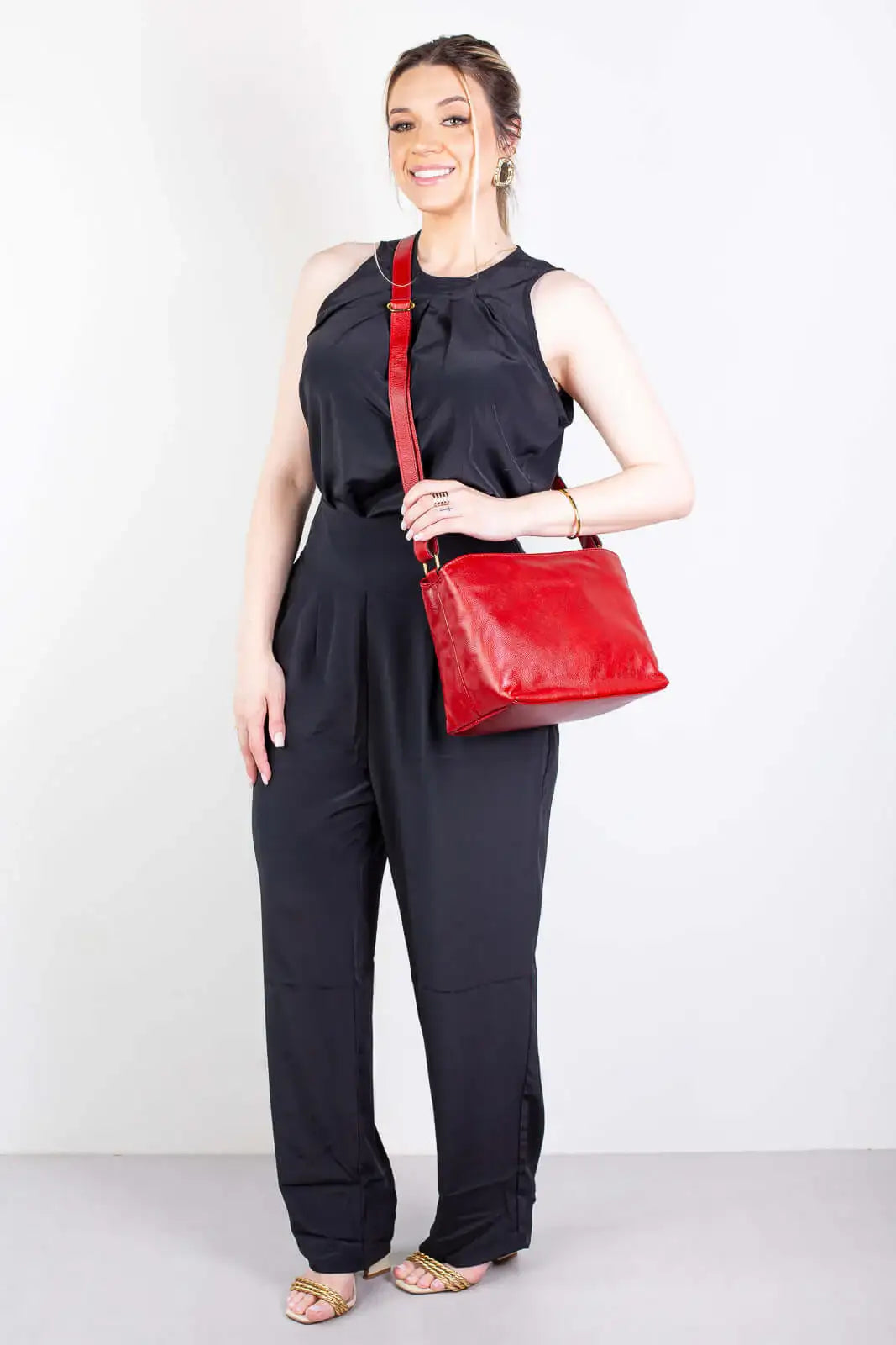 Bolsa de couro liso Evelyn - Enluaze