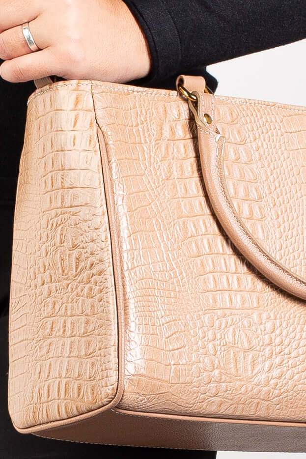 Bolsa feminina de couro croco Eliza - Enluaze