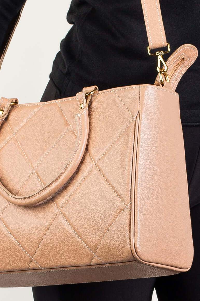 Bolsa feminina de couro liso Eliza - Enluaze