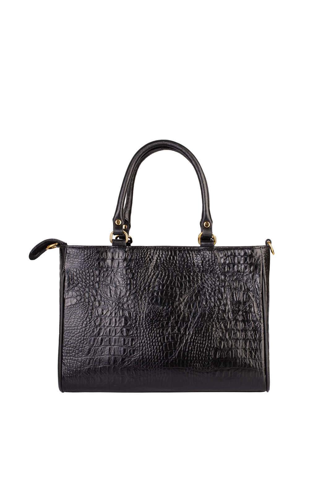 Bolsa feminina de couro croco Eliza - Enluaze