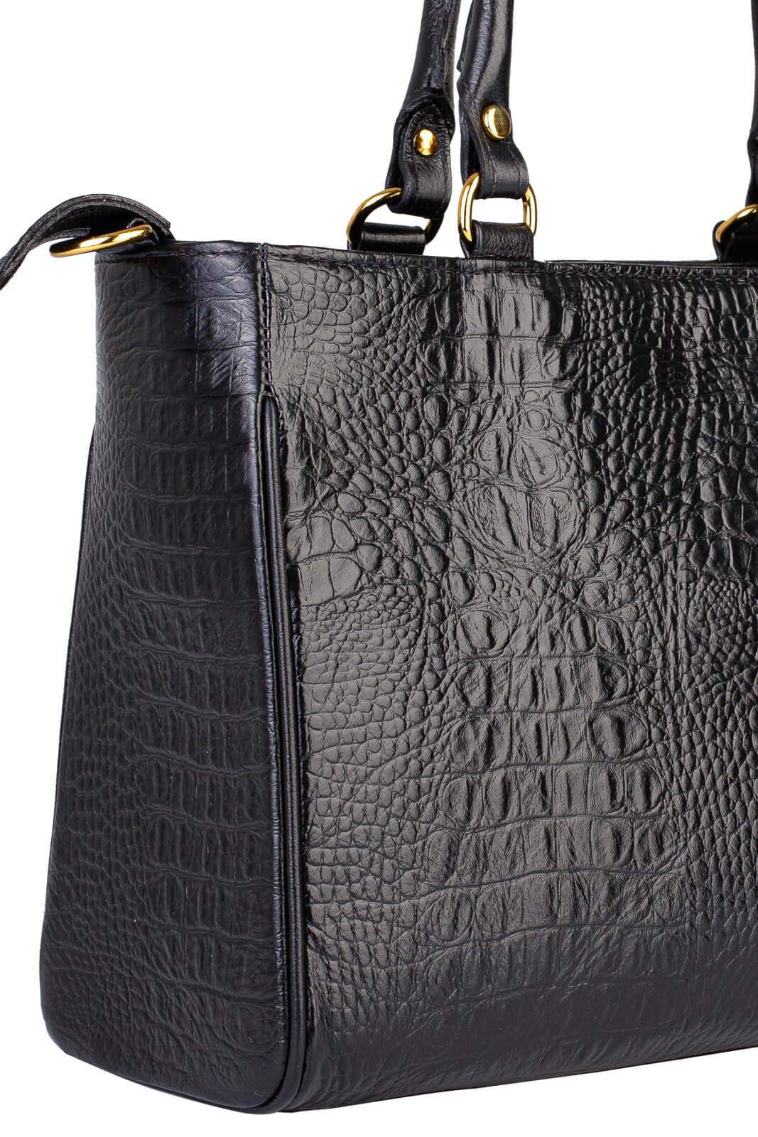 Bolsa feminina de couro croco Eliza - Enluaze