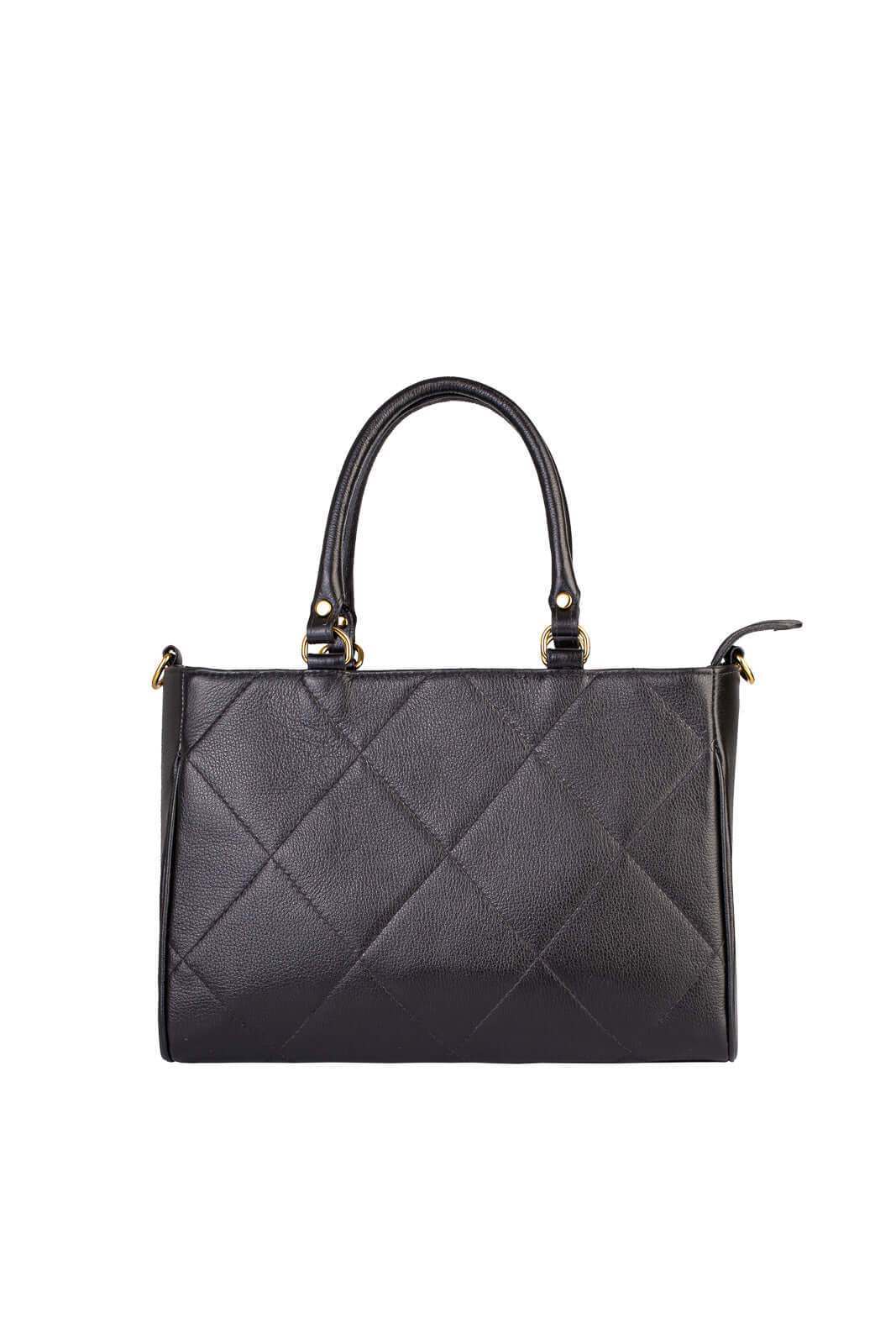 Bolsa feminina de couro liso Eliza - Enluaze