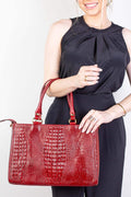 Bolsa feminina de couro croco Eliza - Enluaze
