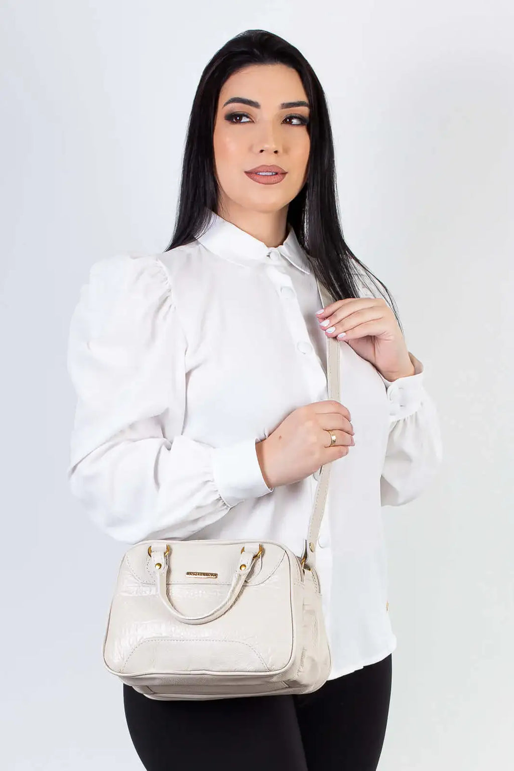 Bolsa pequena de couro croco Olívia - Enluaze