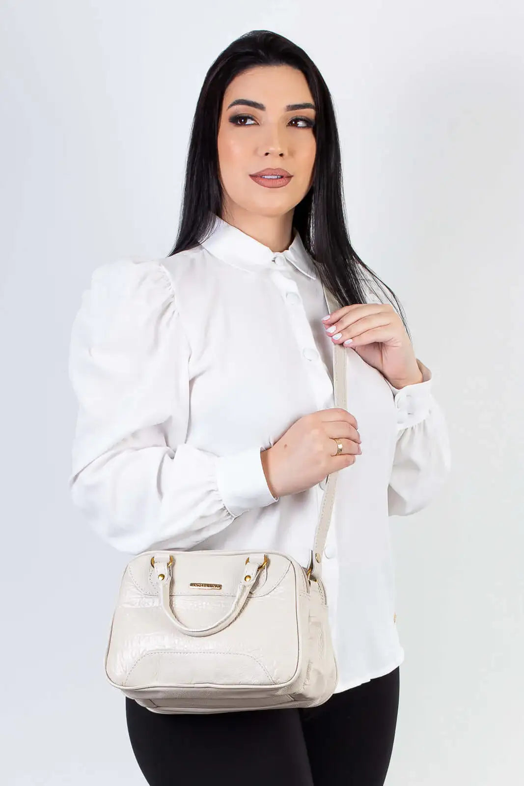 Bolsa pequena de couro croco Olívia - Enluaze