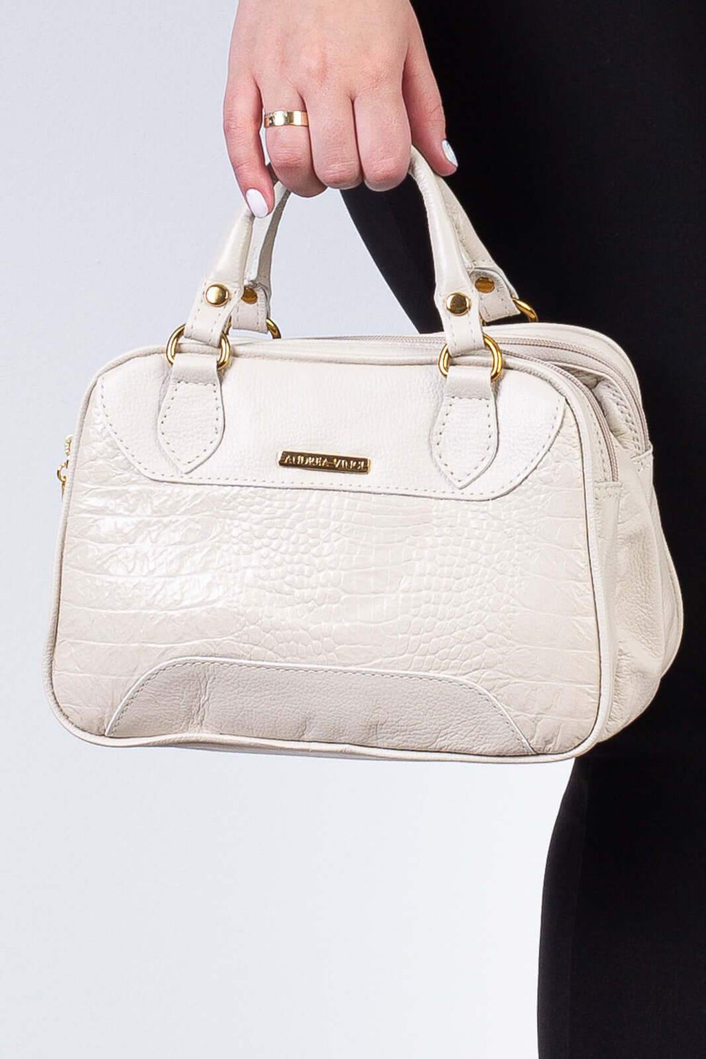 Bolsa pequena de couro croco Olívia - Enluaze