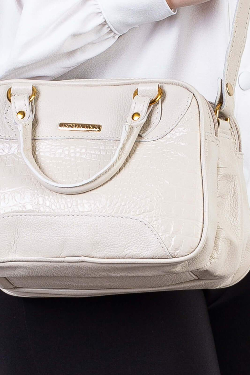 Bolsa pequena de couro croco Olívia - Enluaze