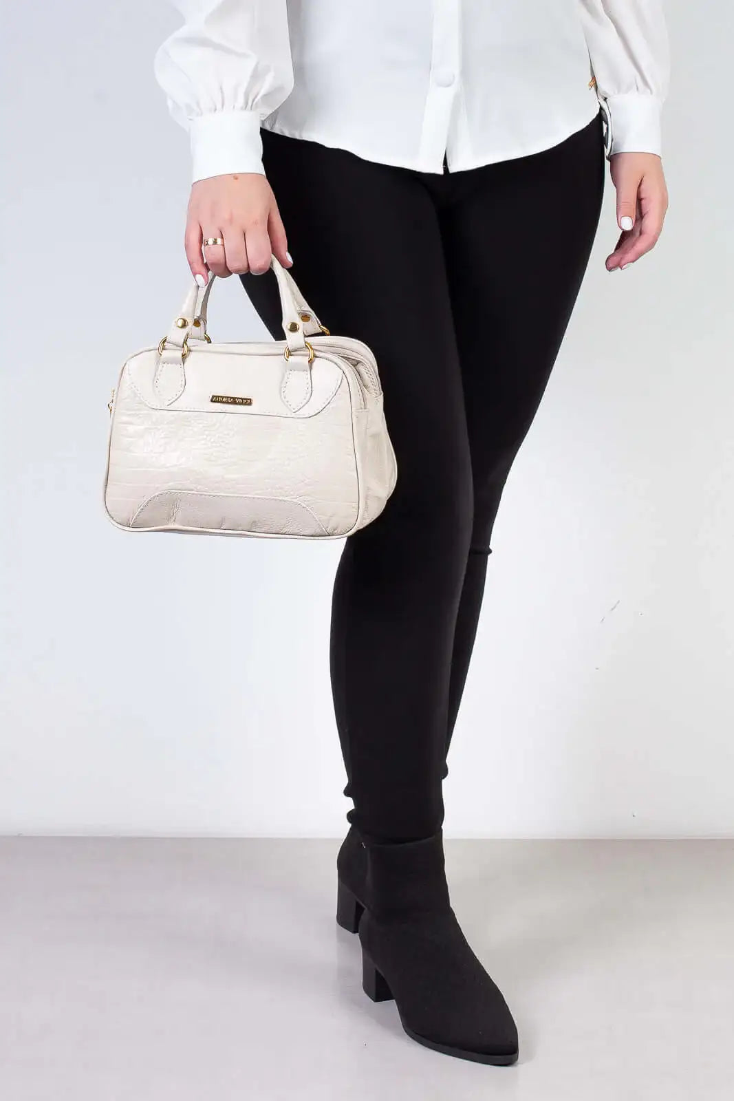 Bolsa pequena de couro croco Olívia - Enluaze