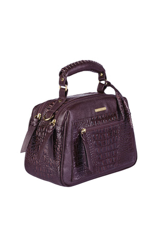 Bolsa pequena de couro croco Ruth