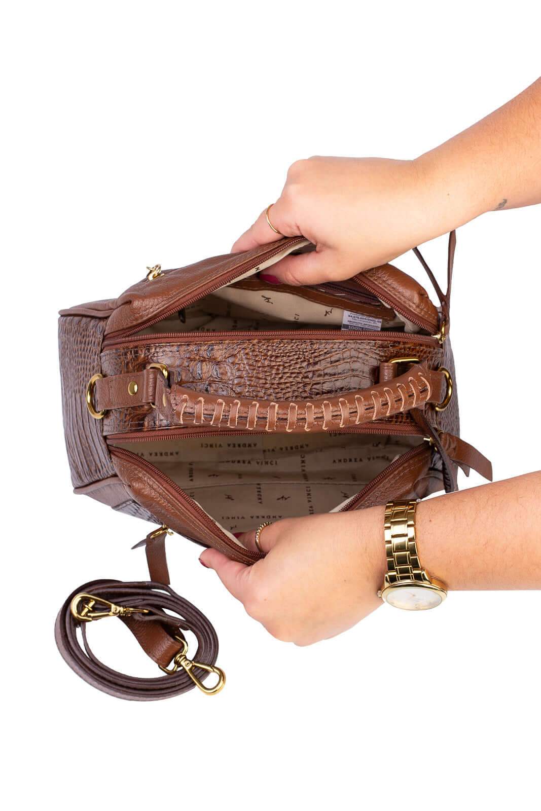 Bolsa pequena de couro croco Ruth - Enluaze