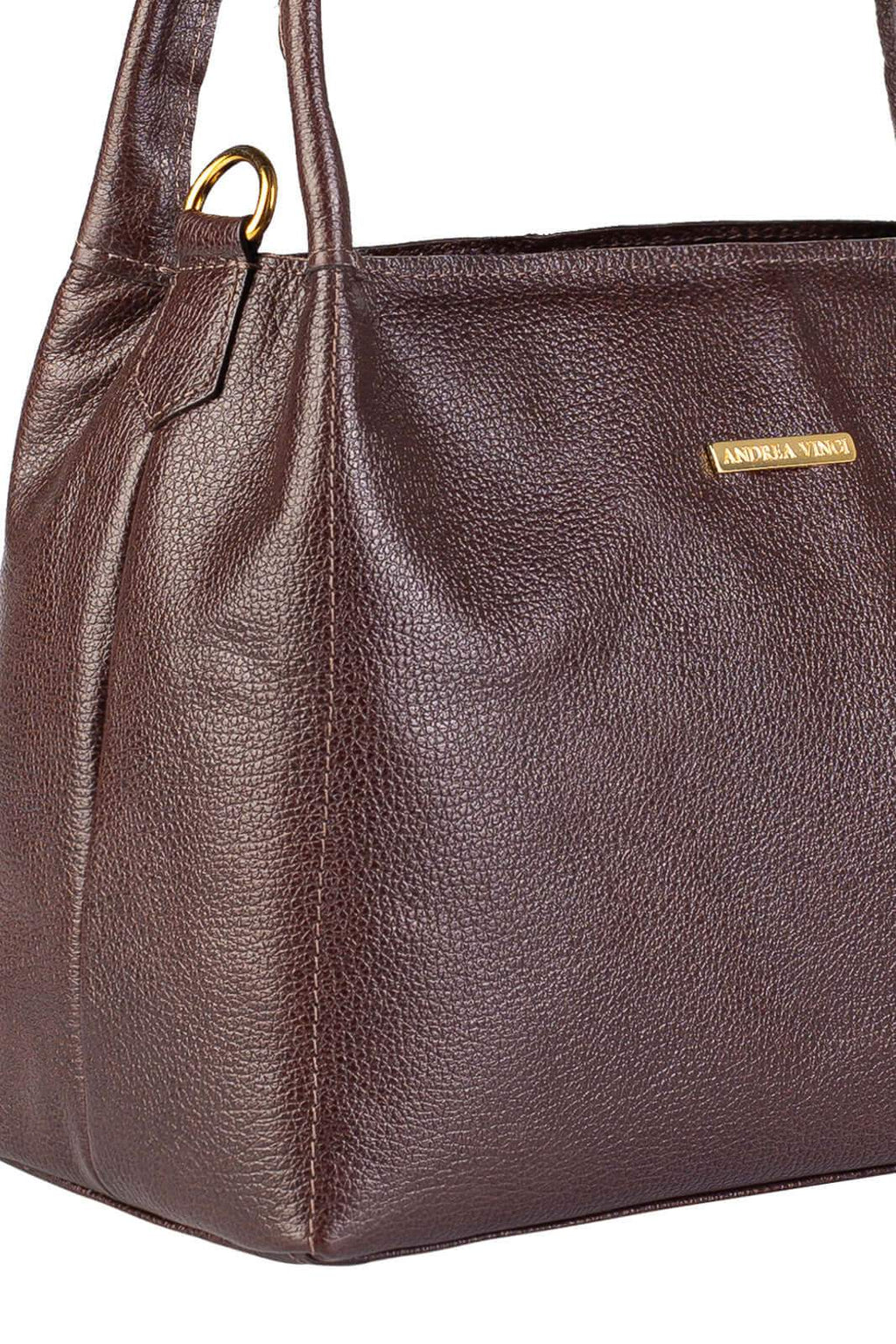 Bolsa básica de ombro em couro liso Maria - Enluaze