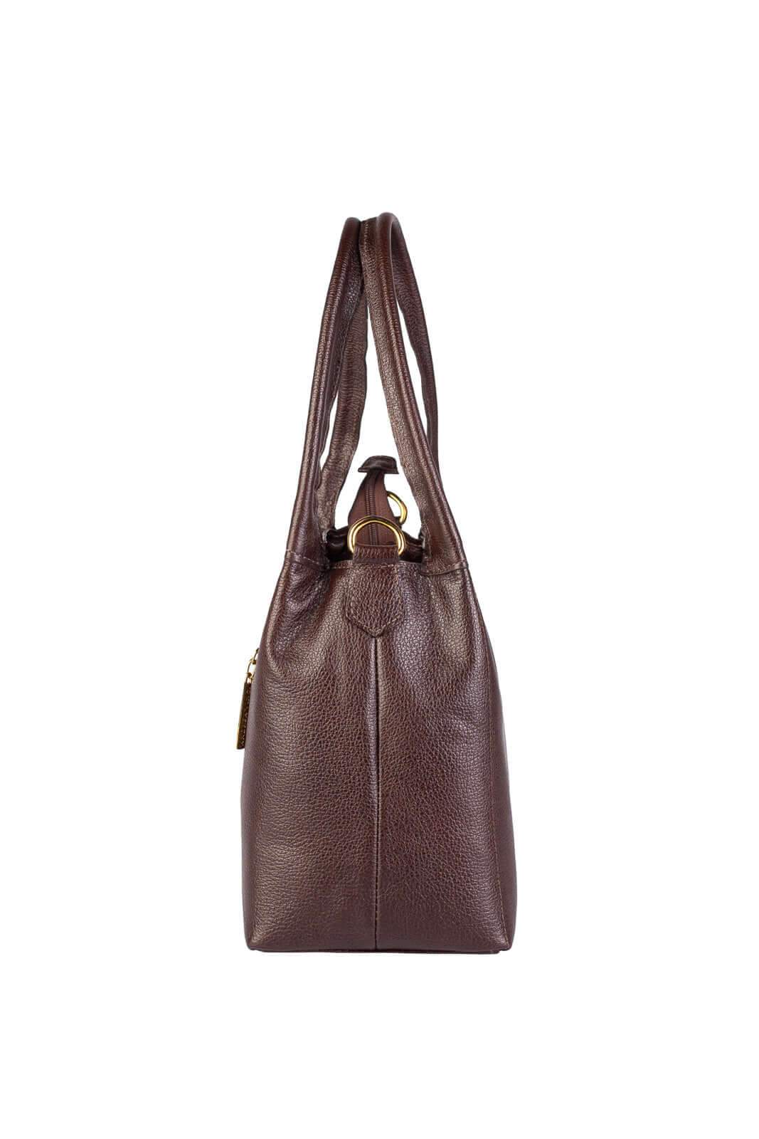 Bolsa básica de ombro em couro liso Maria - Enluaze