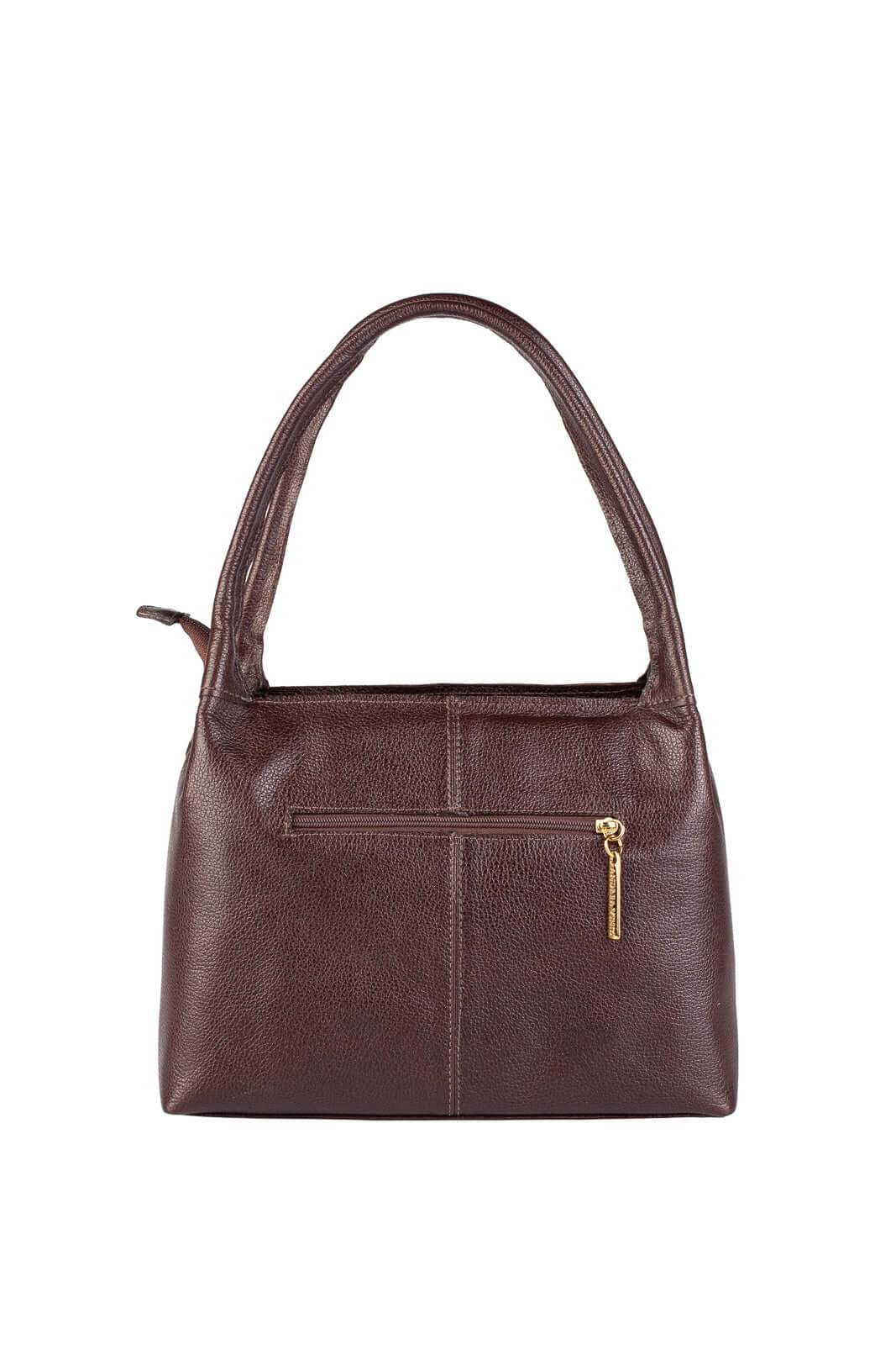 Bolsa básica de ombro em couro liso Maria - Enluaze