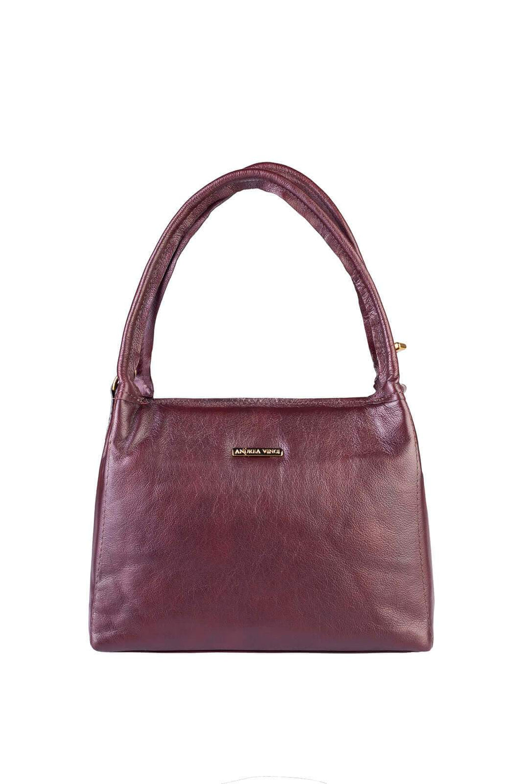 Bolsa básica de ombro em couro liso Maria - Enluaze