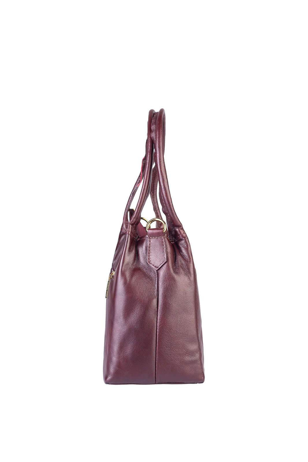 Bolsa básica de ombro em couro liso Maria - Enluaze