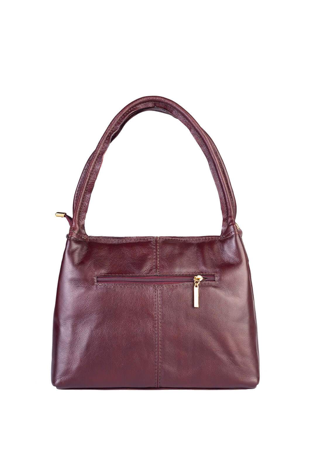 Bolsa básica de ombro em couro liso Maria - Enluaze