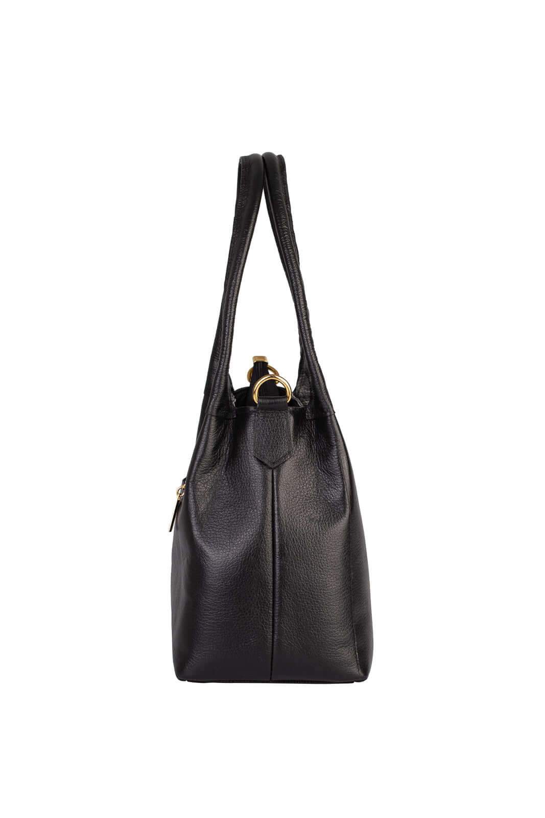 Bolsa básica de ombro em couro liso Maria - Enluaze