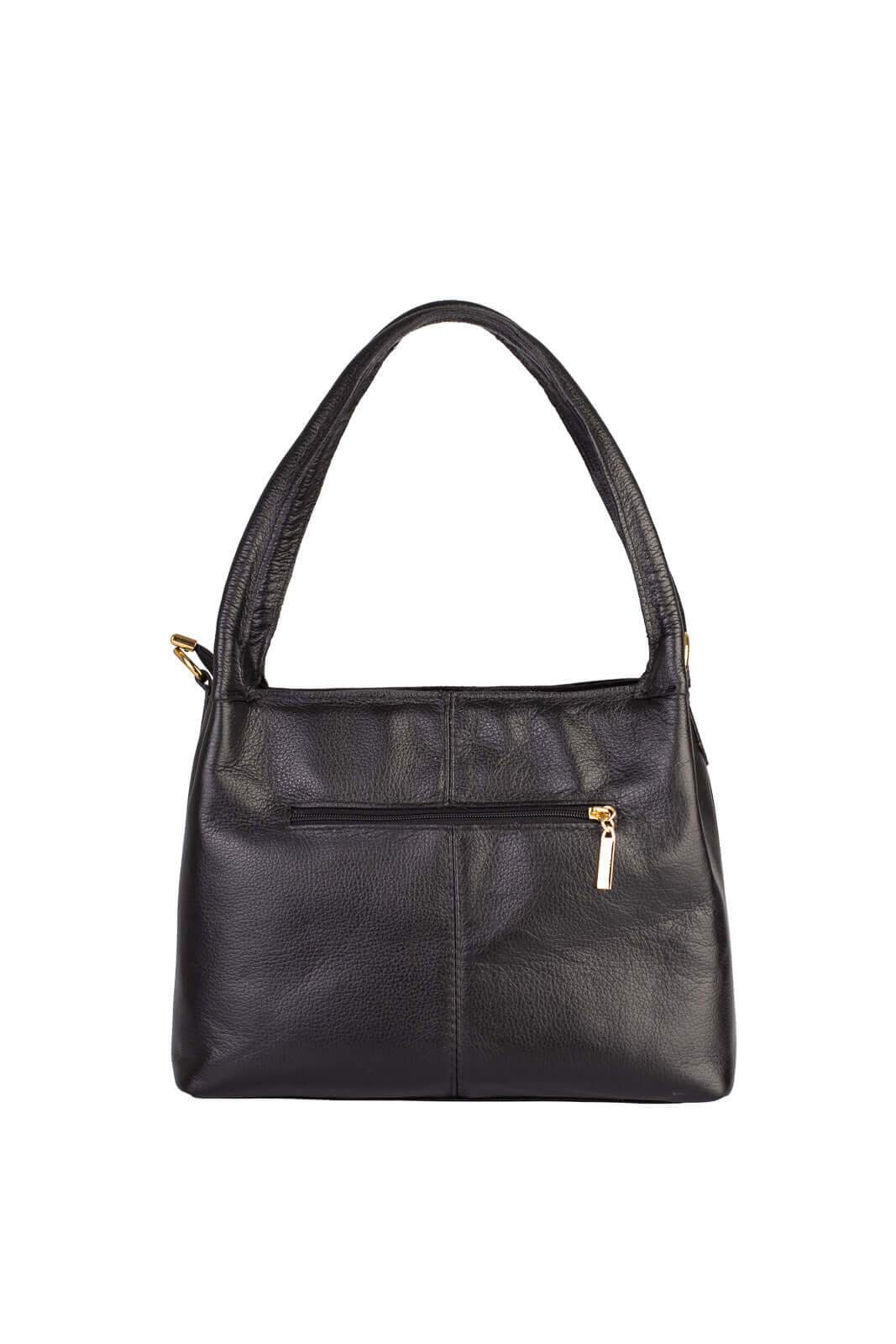 Bolsa básica de ombro em couro liso Maria - Enluaze